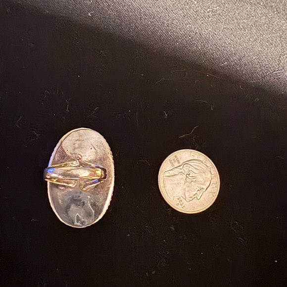 Vintage abalone  and sterling silver ring. Size 6 - Picture 6 of 8